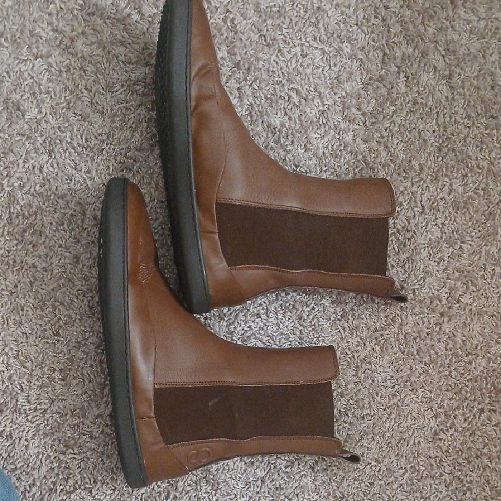SHAPEN Leather Brown chelsea Boots for Women